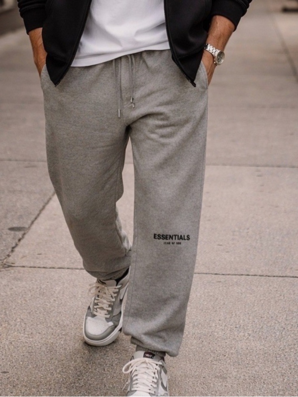 Fear of God Essentials Heather Grey Sweatpants - Men
